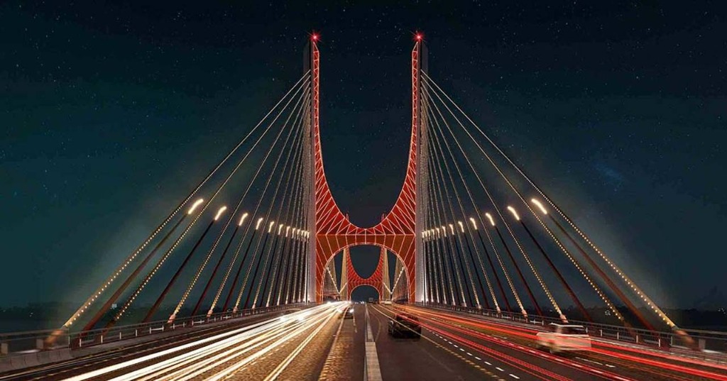 Modern cable-stayed bridge