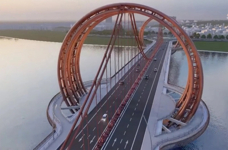 Steel arch bridge